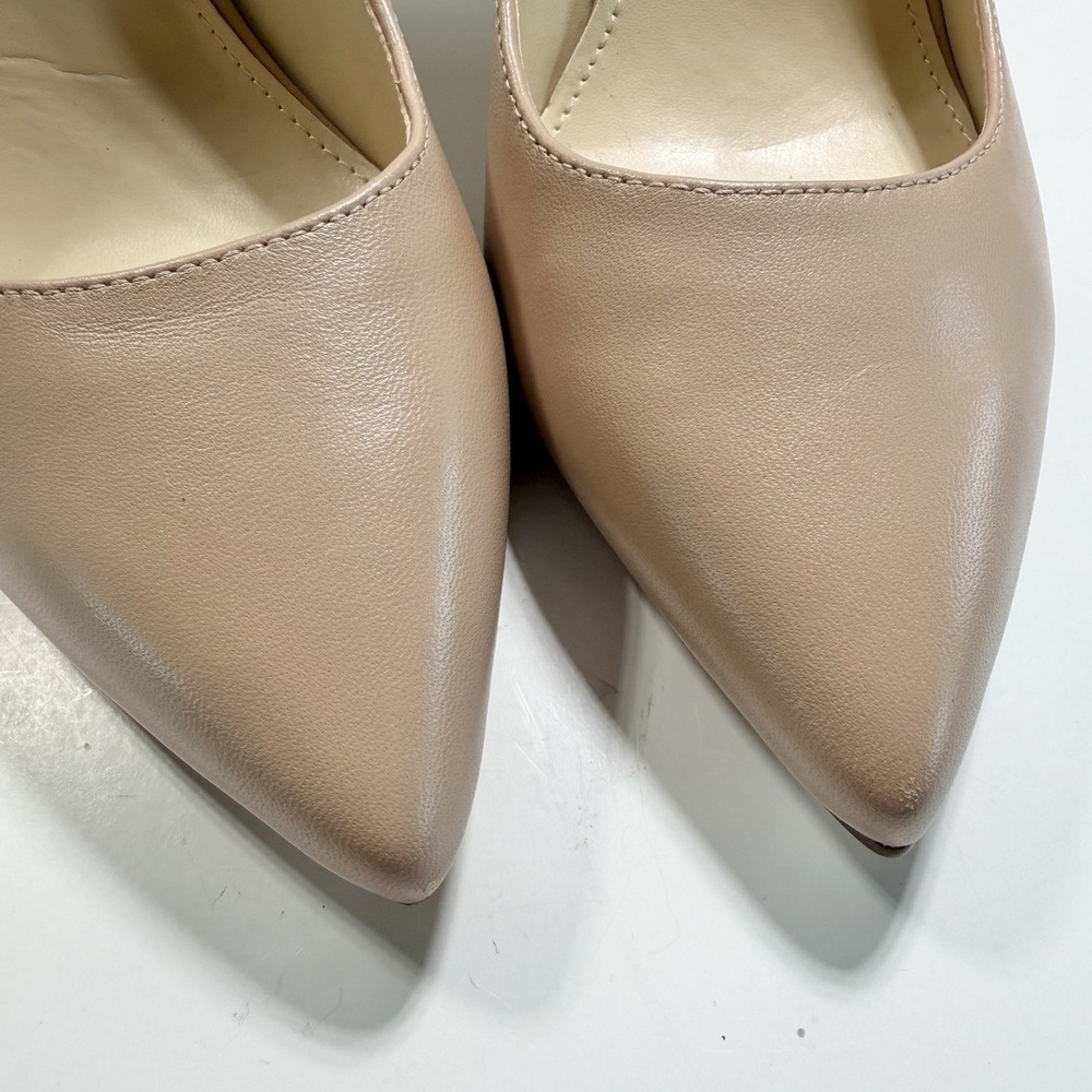 Nine West Women's Nude Leather Pumps 8 Pointed Toe Classic - Picture 9 of 9